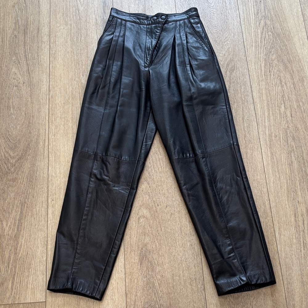 Vintage Danier Sleek Black Leather Trousers